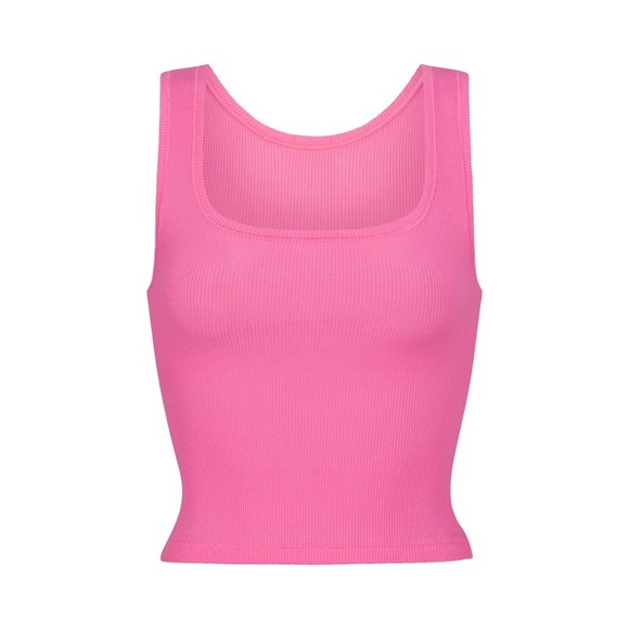 Tops - SKIMS cotton ribbed tank pink XL
